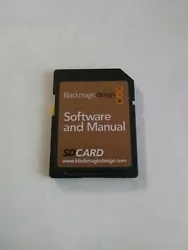Blackmagic Design Software and Manual SD Card. Condition is Used. Shipped with USPS Priority Mail.