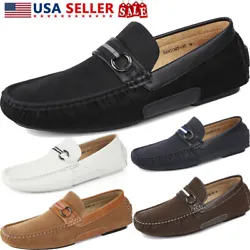 Slip-on loafers allows for quick and easy on and off. Penny loafers designed with moc toe and stitching vamp. Durable...