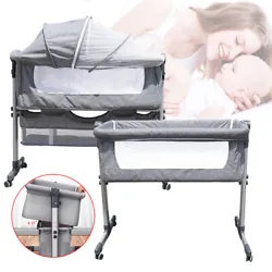 Load Bearing: 25KG. Are you tired of another sleepless night with your baby?. Our bedside crib has adjustable heights...