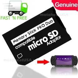 This Micro SD to MS Pro Duo adapter with 1 Micro SD Card Slot, with this adapter you can now. 1 x Genuine MS Pro Duo...
