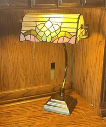 Tiffany Collection Stained Glass Bankers Table Lamp. New old stock. I have several of these. They all come in a box as...