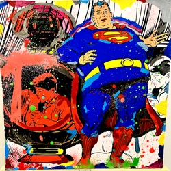 Fat Superhero. Original on luxury paper by Mr Clever Art. Released in early 2019.