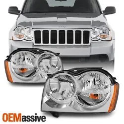 Fits 05-07 Jeep Grand Cherokee All Models. OEM Headlights. Low Beam: 9006 Light Bulb Not Included. High Beam: 9005...