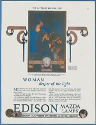 Original large-size magazine ad from 1921. Maxfield Parrish artwork.