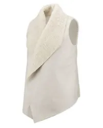 CHELSEA & THEODORE Size Large Cream Faux Fur & Suede Knit Vest. Like new condition! Great vest for layering for a BOHO...