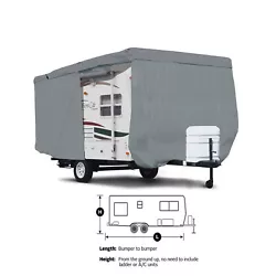 EliteShield Deluxe Heavy Duty Travel Trailer Camper Cover. ZIPPERED ACCESS: Zippered side panel allows convenience...