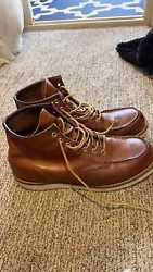 RED WING 875 Classic Moc Toe Brown Leather Work Boots Size US 12 D Used.