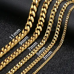 11mm: 31 to 120 grams (depending on length). -Excellent Quality Gold Plated Stainless Steel Curb Chain Necklaces....