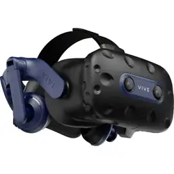 HTC Vive Pro 2 Casque de réalité virtuelle noir avec capteurs de mouvements, avec sonorisation intégrée.