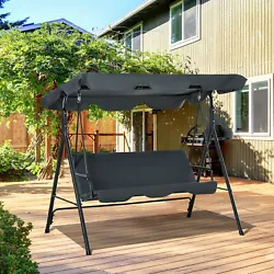 Enjoy beautiful weather with your family and friends when you lounge in the shade on this Outsunny canopy porch swing....