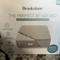 Brookstone The Perfect 18” Air Bed With Built In Air Pump - Damaged!!. Has a slow leak you’ll need to figure out...