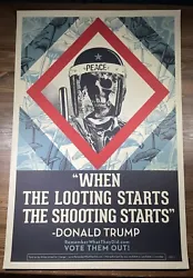 “When The Looting Starts”. Shepard Fairey Obey Giant. Print is in good condition.