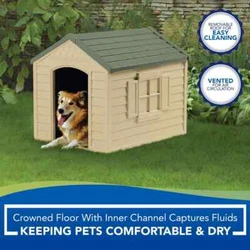 While the crowned channeled floor captures fluids to keep your pet dry, vents in the unit provide air circulation to...