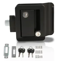 Door locks have a built in deadbolt. This provides that extra sense of security. Black Finish: RV Travel Trailer...