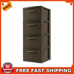 The Sterilite 4 Drawer Weave Tower is the ideal decorative solution for visible storage needs. Easy pull handles allow...