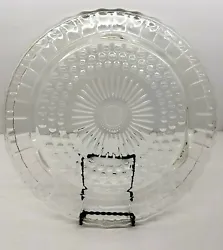 Vintage Traditional Crystal Birthday Cake Plate Tray With Raised holders 11
