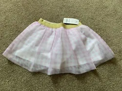 NWT Carters Baby Girls Purple/White Tulle Gingham Tutu Skirt - 24 Mths. Condition is 