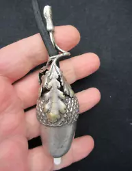 BRONZE ARGENTE. GLAND de CHENE. POIRE de LIT. INTERRUPTEUR ELECTRIQUE. RARE ANCIEN. ART NOUVEAU. 11,5 CM DE HAUT...