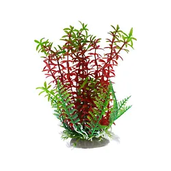 Lifelike looking aquarium plant, As different lengths of strands so making it look very natural. Plastic construction...