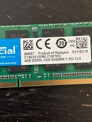 4x4gb Ram Imac 2013 DDR3L-1333 SODIM CRUCIAL CT4G3S1339M.C16F1KD.