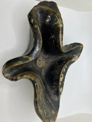Vtg Frog Art Pottery abstract style such great conditionSuper neat design 8 1/2