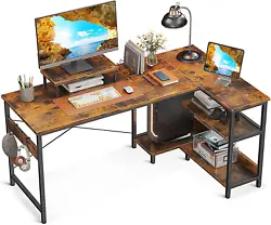 Reversible on 2 Sides: The shelves can be installed on the left or right sides of small L-shaped desk. 2 desks can be...