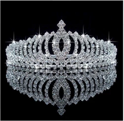 Wedding Party Bridal Princess Pageant Crystal Crown Headband Tiara Silver.