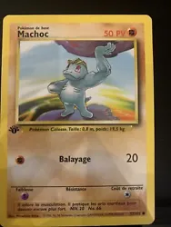 Carte Pokémon - MACHOC 52/102 - Edition 1 - Set de Base - Wizards - VF.