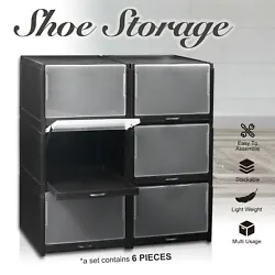 Simply stack each box on top of each other. EASY TO CLEAN: Our durable plastic shoe drawer boxes are highly-hygienic...