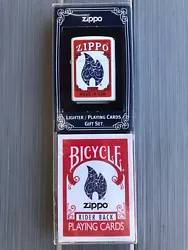 Zippo Playing Card Collector. As new - Card still sealed and Zippo never used. Lighter gift set Bicyle.