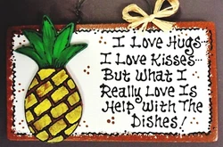 Heres a Super-Cute Sign with a PINEAPPLE APPLIQUE which adds an attractive 