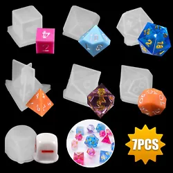 Type Epoxy mold. 🧰7 x Dice Mold. 🌕Easy to Use and Clean : Allow you to DIY in different shapes easily, silicone...