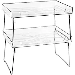 Clear Stackable Shelf - Easily Organize Your Kitchen Counter and Cabinet Shelves While Creating Extra Storage Space...
