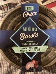 OSTER Mixing Bowls Stainless Steel Nesting Baking Shiny Metallic Red LOT of 3. New