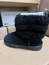 Uggs Whisper Girl Toddler Black Sheepskin Boots Size 8 Zipper.