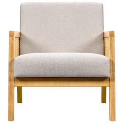 【Strong and Durable】This casual accent armchair sits upon strong rubberwood legs and is reinforced with a...