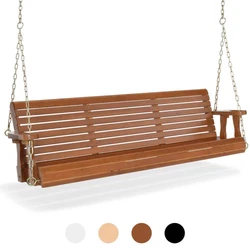 【Easy Assembly】After our test on the sample of the wooden patio porch swing, 2 persons can finish the whole process...
