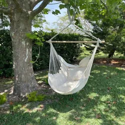 Relax with this soft and extra-comfortable hammock swing chair. - This hammock chair is made of high-quality cotton...