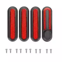 Housse de roue de scooter électrique 4 pièces | Coque rouge réfléchissante, 2 arrière et 2 avant pour Xiaomi M365,...