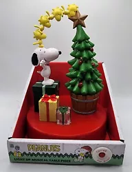 Peanuts SNOOPY WOODSTOCK Christmas Tree Gifts Musical Light Up Table Piece New.  Brand new!!!