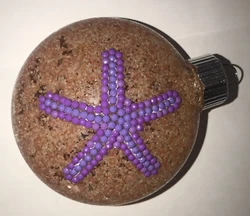 Starfish Ornament w/ Sand Nautical Christmas Tree Decor pink purple 3 x 1.5 Homemade