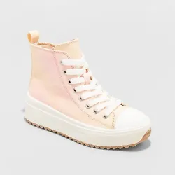 •Lace-up zipper sneakers •High-top design •Fabric insole •Side zipper •Non-marking, flocked outsole ...