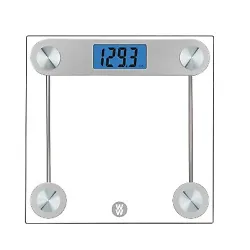 •Weight Watchers branded digital glass weight scale •Large 1.5-inch LCD with high contrast blue backlight...