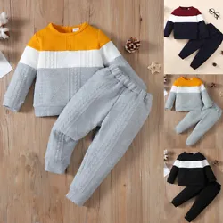 Regular Long Sleeve Colorblock Casual Round Neck Jersey Pullover Polyester. Newborn Baby Girls Floral Ribbed Outfits...