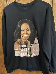 BECOMING MICHELLE OBAMA 2018 LONG SLEEVE T-SHIRT TOUR MEDIUM. Condition is Pre-owned. Shipped with USPS Ground...