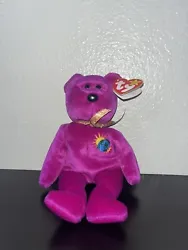 Y2K Ty Millennium Bear!! Rare Error Find!-The spelling mistakes can be found on the swing tag and the tush tag....