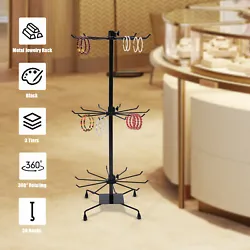 Description： EASY TO GET JEWELRY ORGANIZER:With 3 Tiers, Every Tier Has 10 Hooks And Spins 360 Degrees, Can Used...