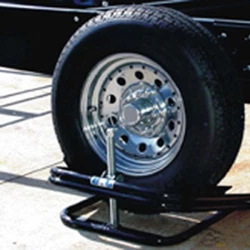 Light Trailer Tire Leveler can be used with the Single Tire Locking Chock.
