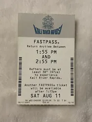 2007 Walt Disney World Kali River Rapids FASTPASS Ticket 08/11/07 RARE. This is an old original fastpass from...