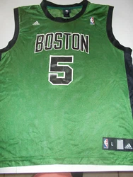Boston NBA #5 Garnett green Adidas Jersey. size L. the numbers and name have some cracks from wear & washing. back is...